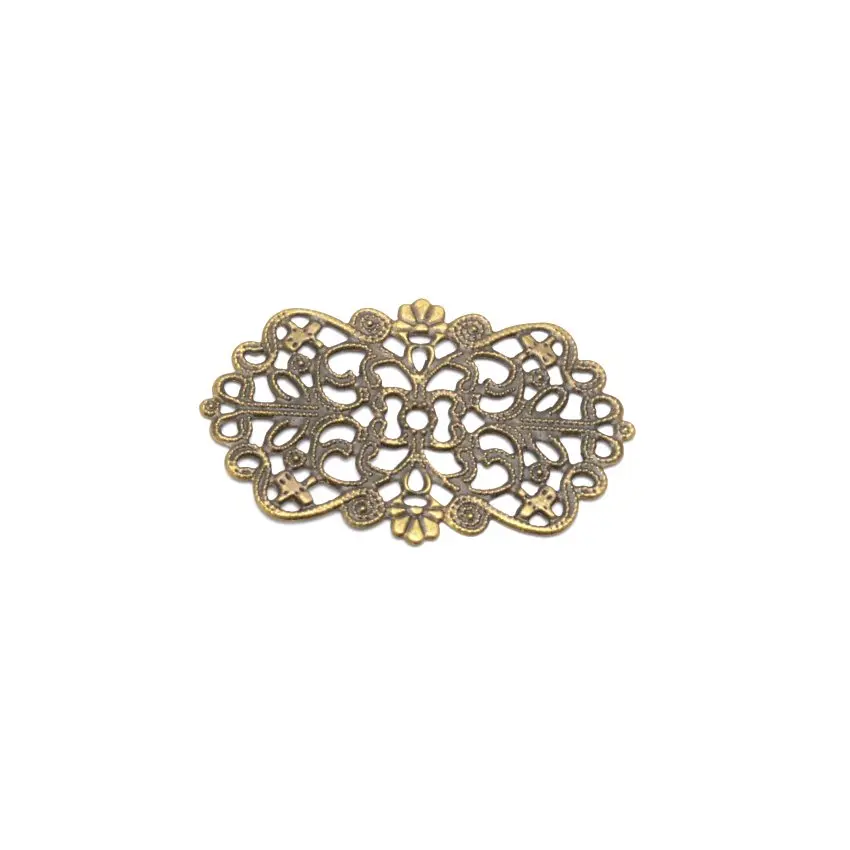 Retail 10Pcs Flowers Filigree Wraps Connectors Metal Crafts Decoration DIY Findings 50x31mm