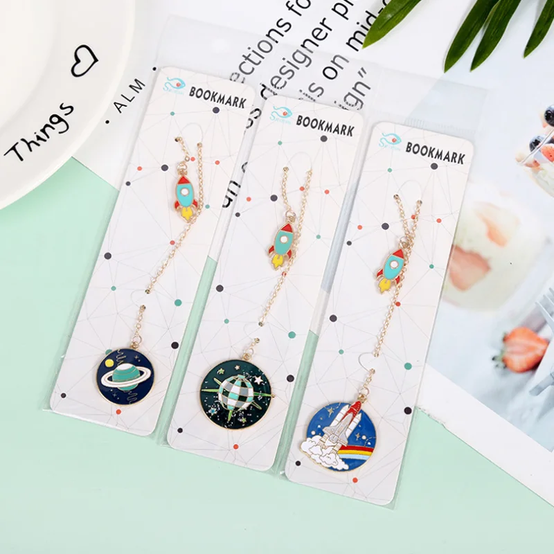 

Kawaii Planet Bookmark DIY Zinc Alloy Accessories Book Mark Page Folder Office School Supplies Student Stationery