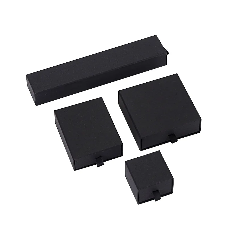 12Pcs Pull-Out Jewelry Box White Pink Black Necklace Earring Bracelet Brooches Packaging Craft Paper Drawer Box for Gift Display