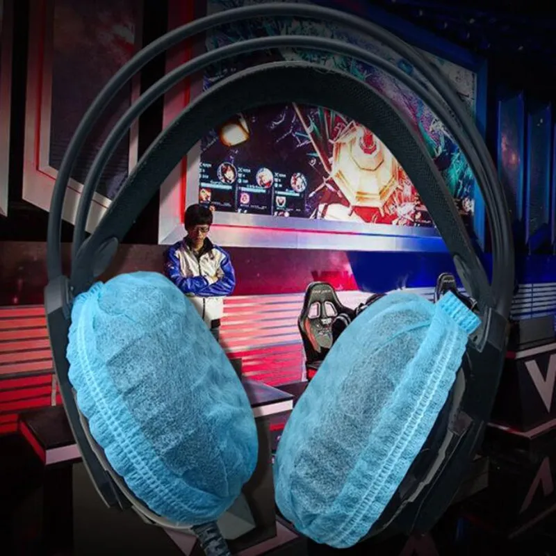 Couvre-oreilles jetables Non tissés, 100 pièces, coussinets hygiéniques de remplacement pour la plupart des écouteurs avec coussinets de 8.5 à 11cm