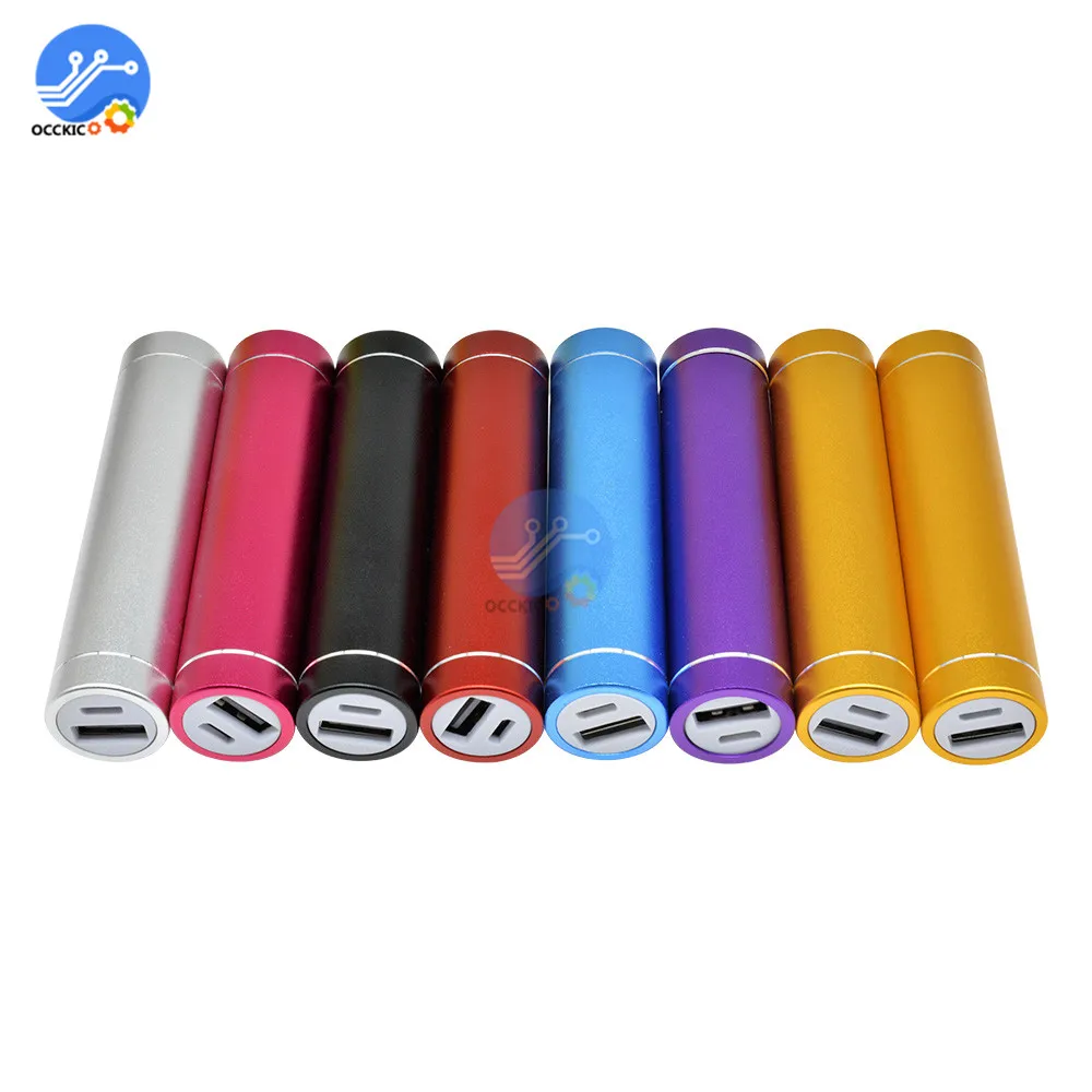 1X 18650 Battery Power Bank Storage Case Box  Metal Alloy Battery Holder Multicolor 5V 1A Free welding USB Charger Port