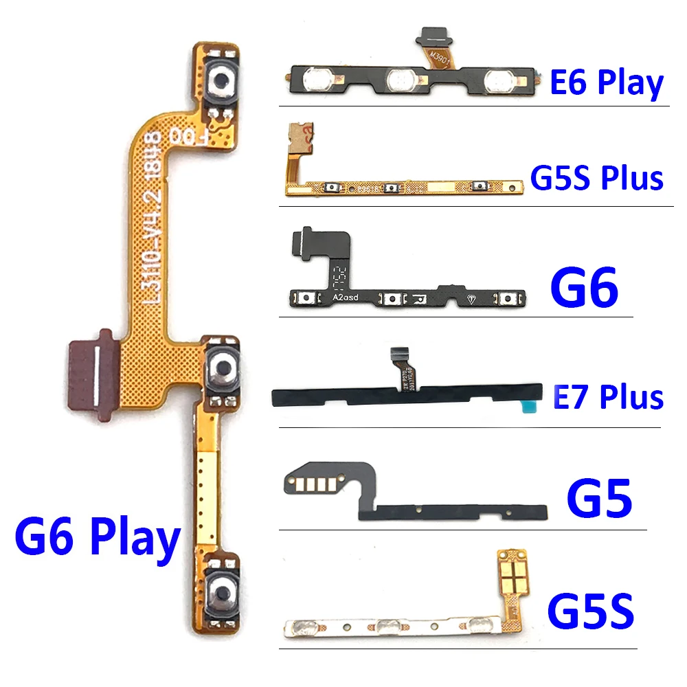 5Pcs/Lot，Power Switch On/Off Button Volume Key Button Flex For Moto One Zoom G 5G G30 E6 G4 G6 G9 Play E7 G4 G5 G5S G6 Plus