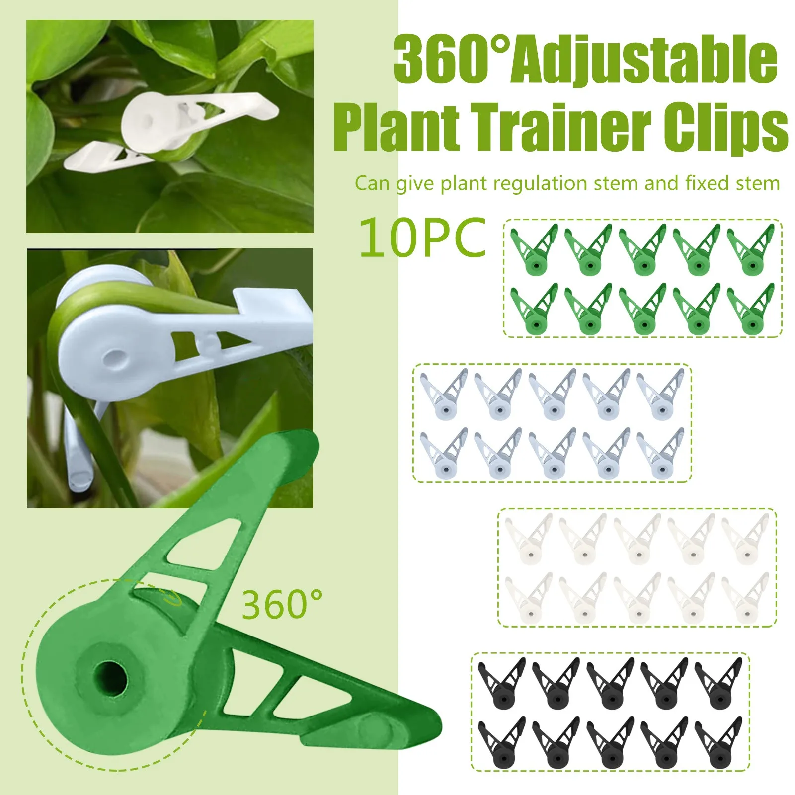 

10pcs 360 Degrees Plant Branch Benders Adjustable Plant Supports Ixed Clips Planter Holder Tools Garden Supplies Plant Bender