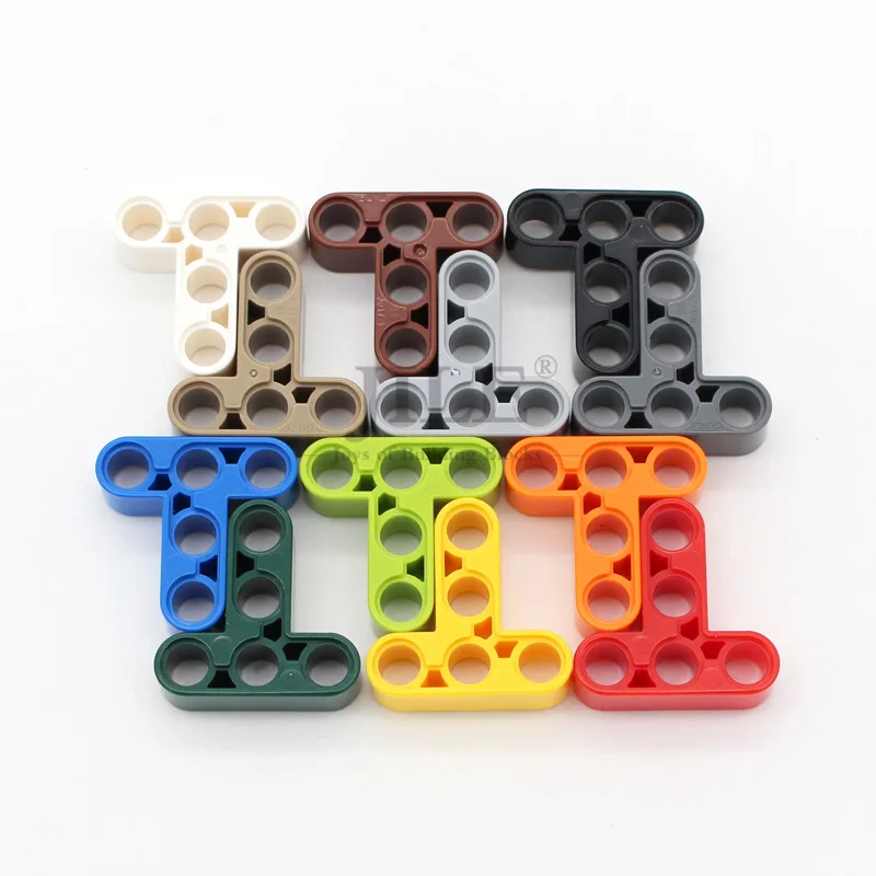 Technology Liftarm 3x3 T Shape Thick Bricks Model 60484 Building Blocks Parts Compatible with Accessories Combination Mechanical