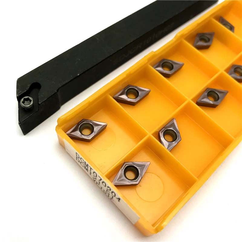 1 peça de ferramentas de torno externo cnc embutidas cnc para ferramenta de corte dcmt070204/08