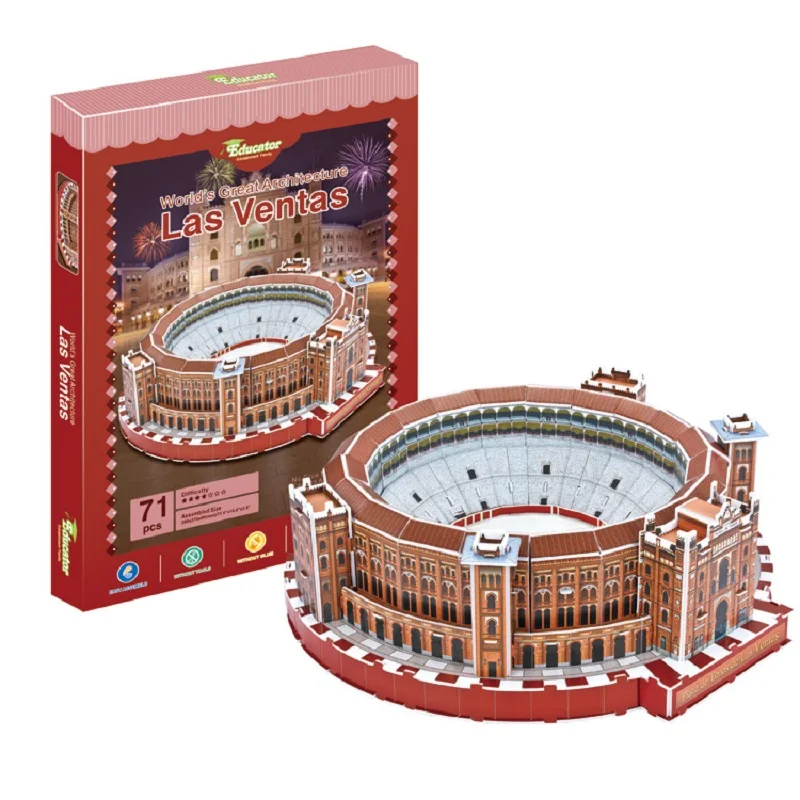 Las Ventas 3D Paper Puzzle Building Model Toy Bullring Toreo Tourada Madrid Spain World Famous Architecture Boy Girl Travel Gift