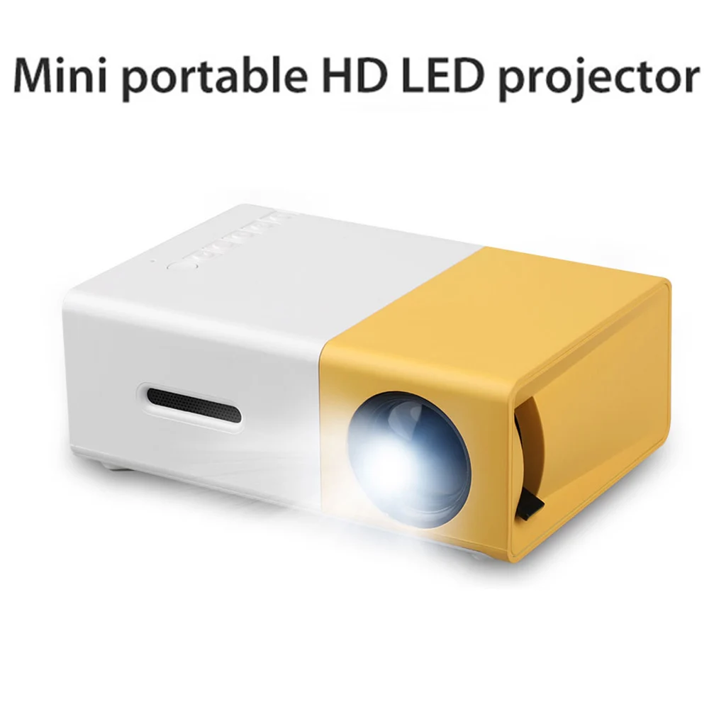 Portable HD Led Projector Mini Projector with Remote Control for Private Theatre and Children Education and Video Player