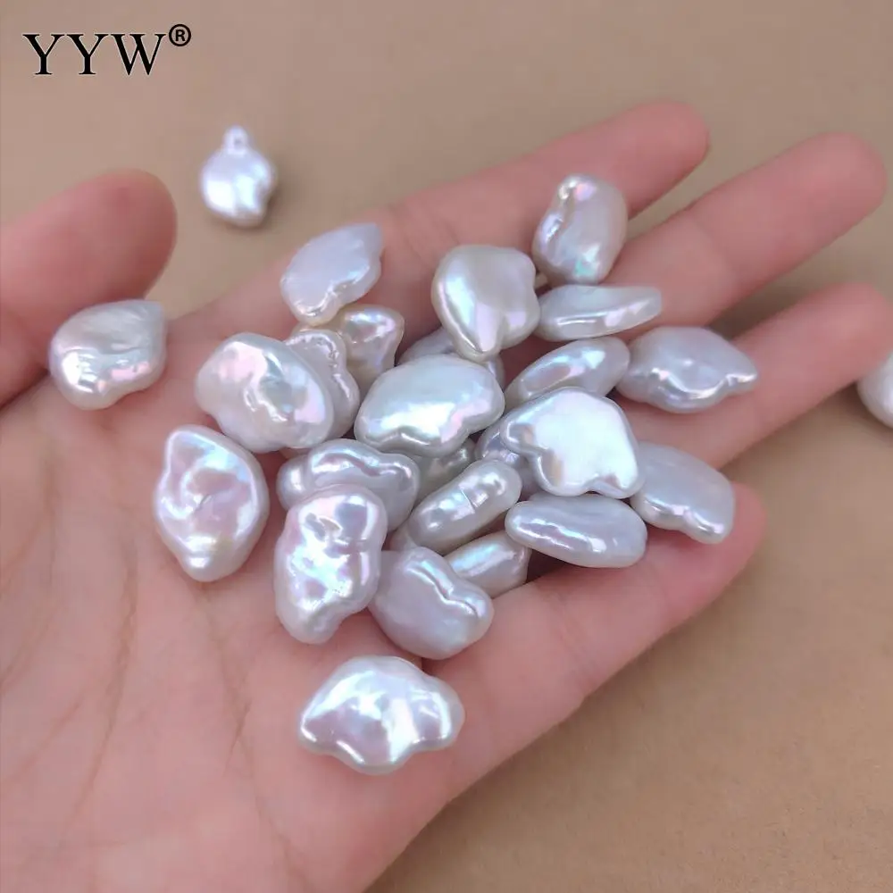 

Ingot Shaped Natural White Freshwater Pearls Baroque Shaped Connector Costume Pendants Diy Handmade Jewelry Accessorie Materials