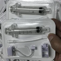 20pcs disposable needles cartridge syringe needle with tube for vanadium titanium crystal injection aesthetic facial restoration