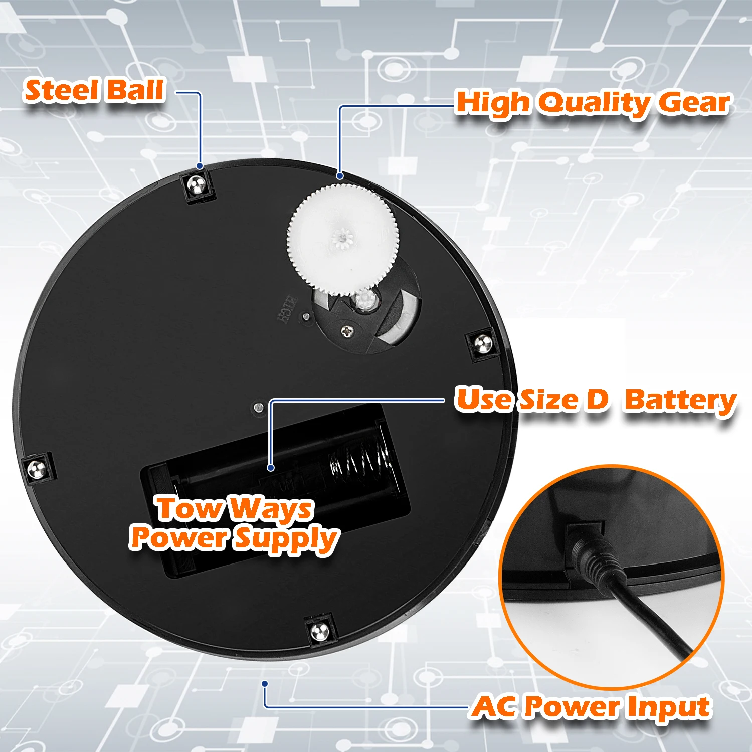 20Cm Stijlvolle Zwart Fluwelen Top Elektrische Gemotoriseerde Rotary Draaibare Scherm Draaitafel Max Belasting 1Kg Voor Sieraden Modeldisplay Stand