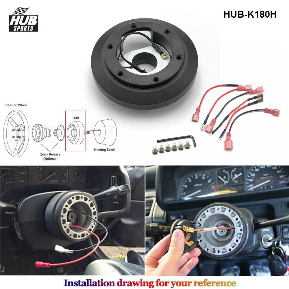 Racing Steering Wheel Short Thin Hub Boss Kit Adapter Kit For Audi A4/A6/A8 For VW For Porsche HUB-K180H