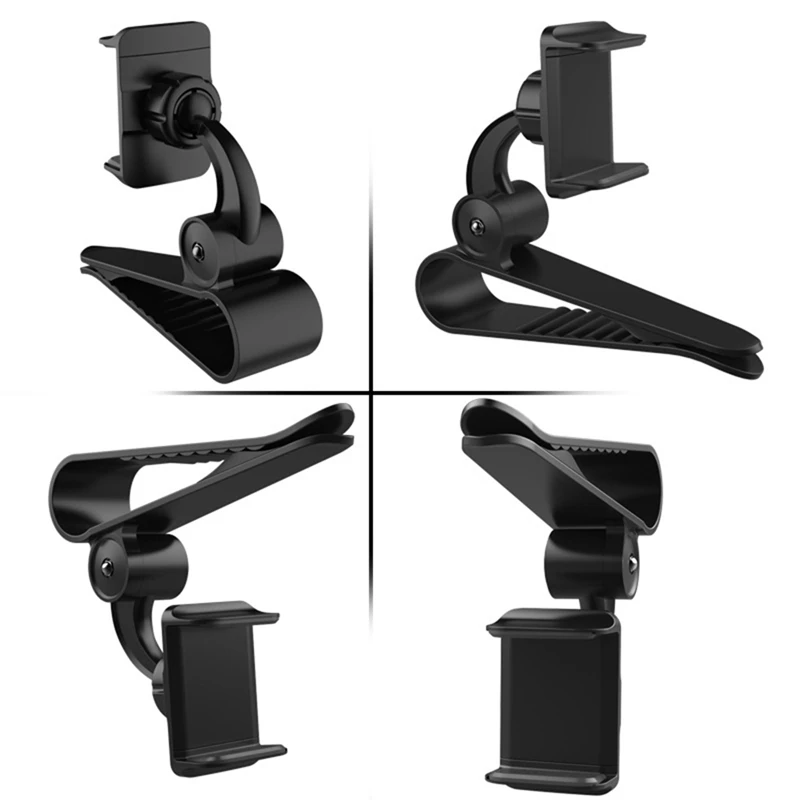 2022 New 360 Car Clip Sun Visor Cell Phone Holder Mount Stand Soporte Movil for Iphone Xs GPS Rearview Mirror Holder Car Mobile