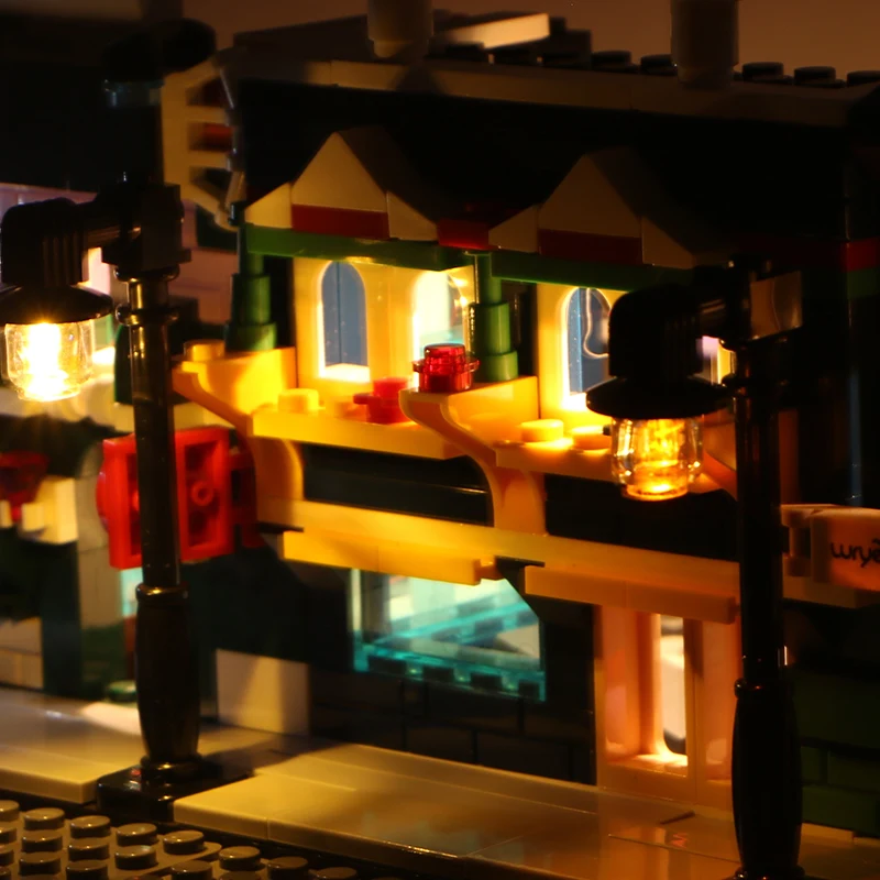 4 in 1 Led Light Set Building Block City Street Ceiling Light Lamp Model Decoration USB House DIY Toys Fit