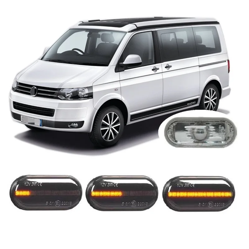 for Volkswagen VW Transporter Mutlivan T5 7E 7F 7J 7H 2007 2008 2009 2010 2011 to 2015 Dynamic LED Indicator Side Marker Signal