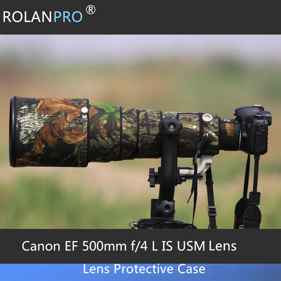 

ROLANPRO Camera Lens Coat Camouflage For Canon EF 500mm f/4 L IS USM lens protective case guns clothing For Canon SLR lens