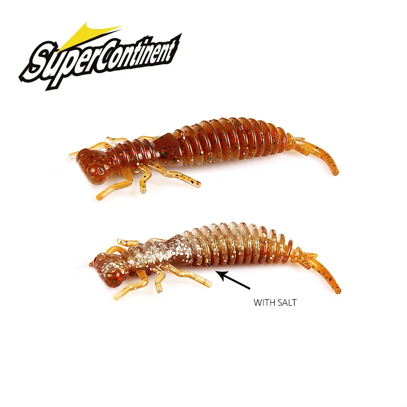 Supercontinent Larva Soft Lures 50mm 62mm 85mm Artificial Lures Fishing Worm Silicone Bass Pike Minnow Swimbait Jigging Plastic