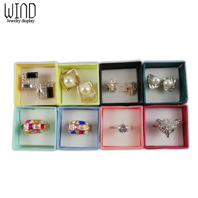 Hot Sale 24pcs Assorted Jewelry Gifts Boxes for Jewelry Display 4*4*3cm Assorted Colors Ring Box Small Gift Boxes