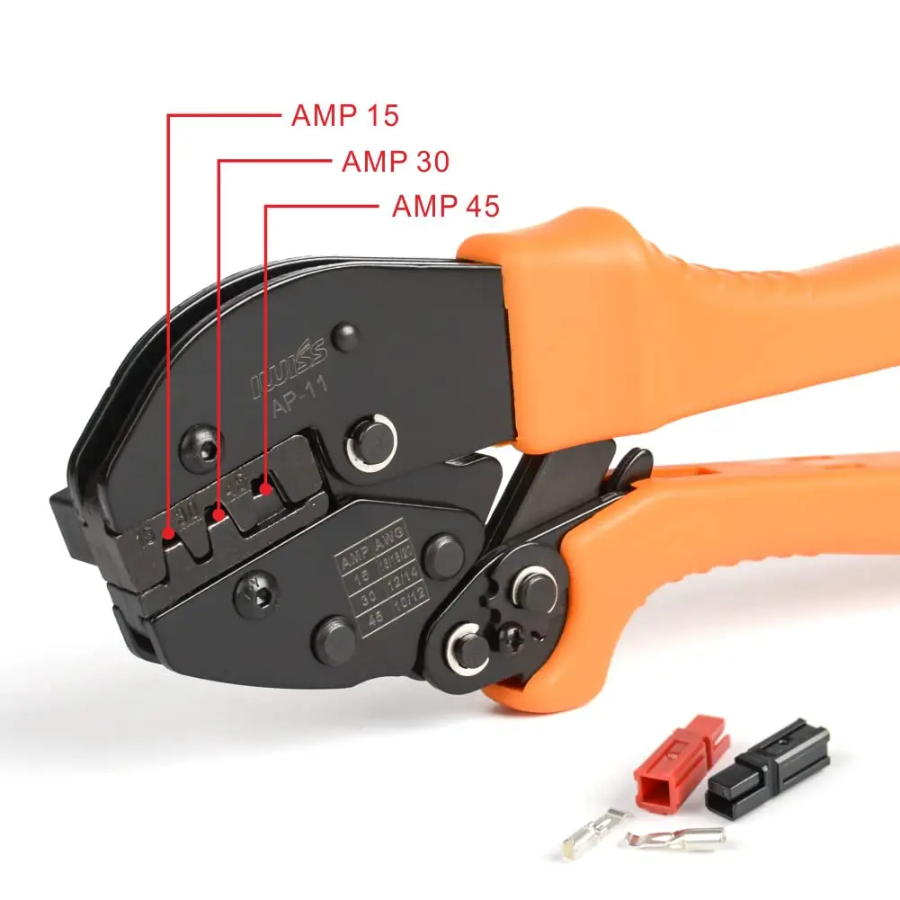 IWISS AP-11 Ratcheting Crimping Tool for 15/30/45 Amp Power Connectors, Amateur Radio & Modular Power Wiring