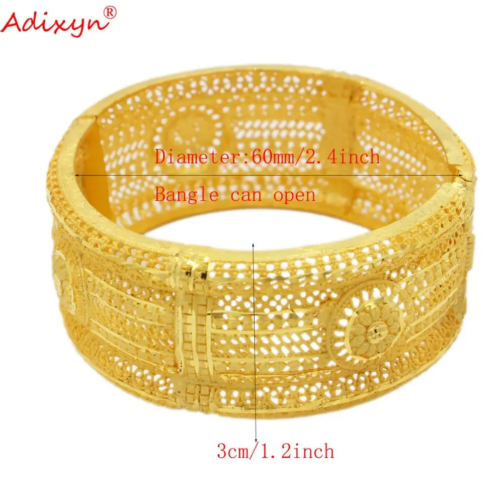 Adixyn Honorable 24k Gold Color Bangle&Bracelet For Women Ethiopian African Bridal Wedding Gifts N12072