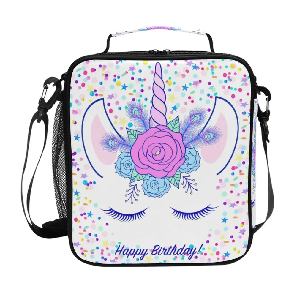 ALAZA 2021 New Fashion Lunch Bag Women\'s Portable Bento Box Unicorn Printing Insulated Thermal Cooler Carry Office Storage Bag