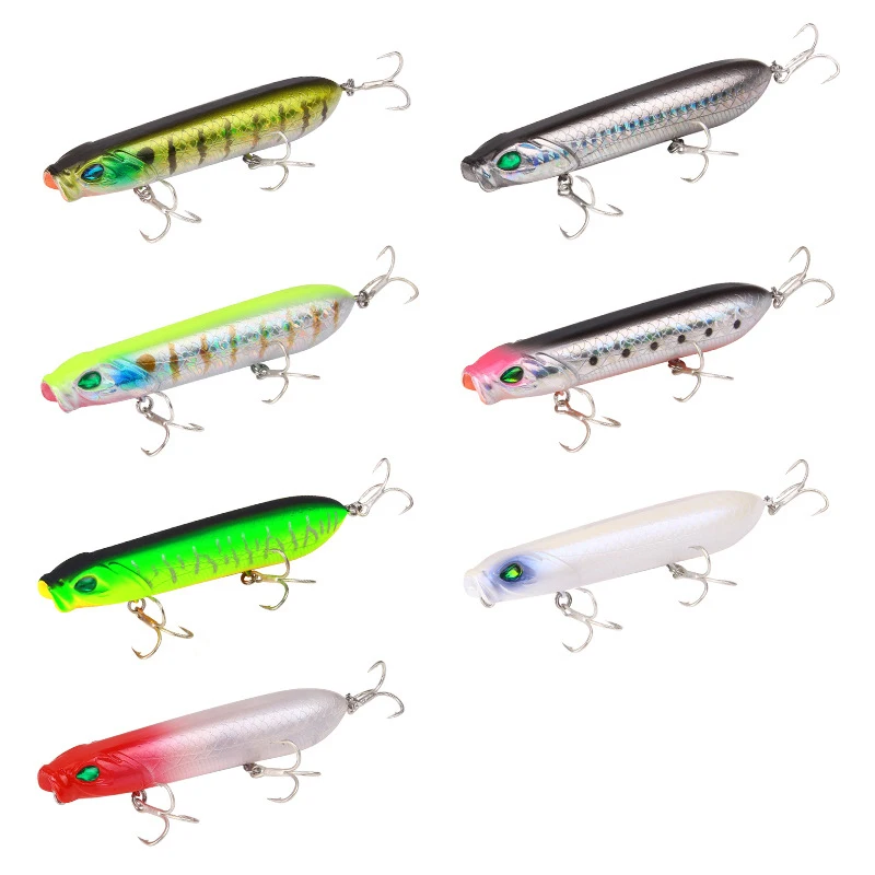 8/10cm 12.5/18g Fishing Lures Popper Bait Topwater Plastic Artificial Hard Bait Crankbait Wobblers Bass Perch Fishing Tackle