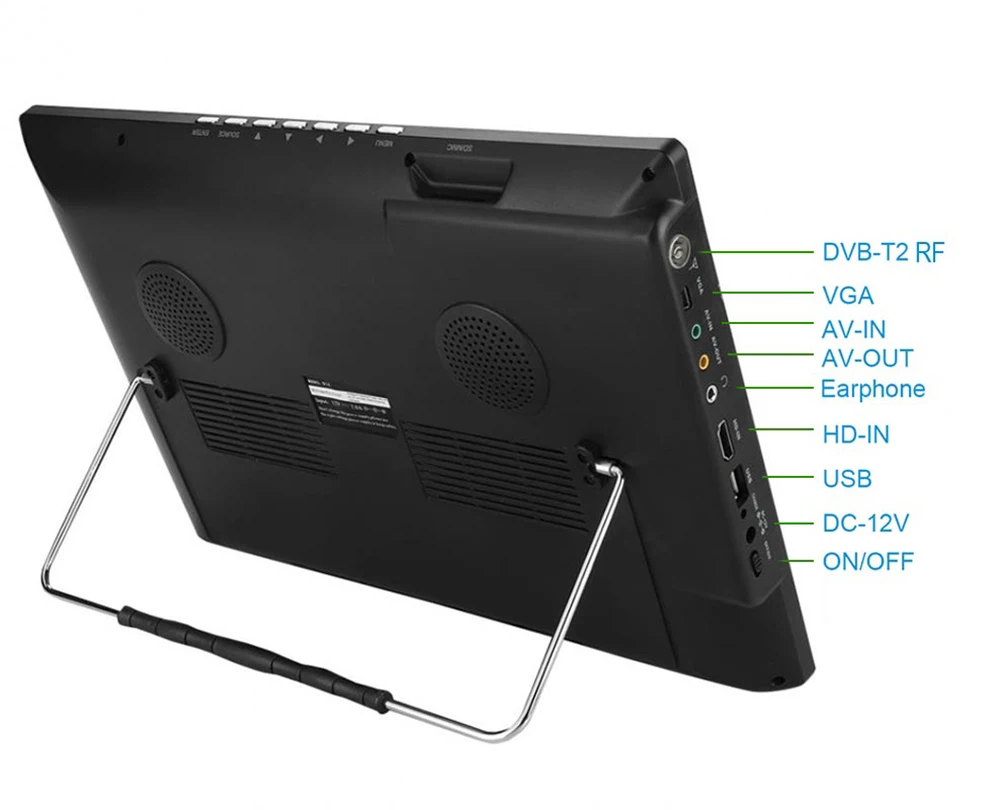 LEADSTAR-reproductor Digital con pantalla LED D14, dispositivo de 14,1 pulgadas, DVB-T2 ATSC, Compatible con HDMI, USB, tarjeta TF, cargador de coche