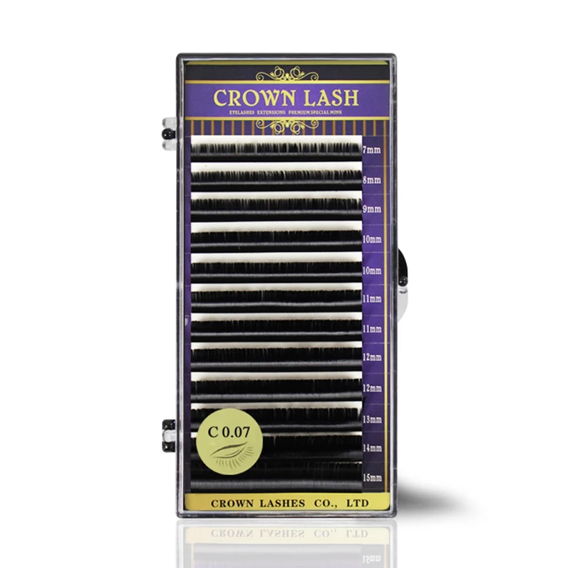 CrownLASH Black Volume Lash C, D 0.03 0.05 0.07 0.085 7-15mm 9sizes mixed tray 3D 4D 5D 6D