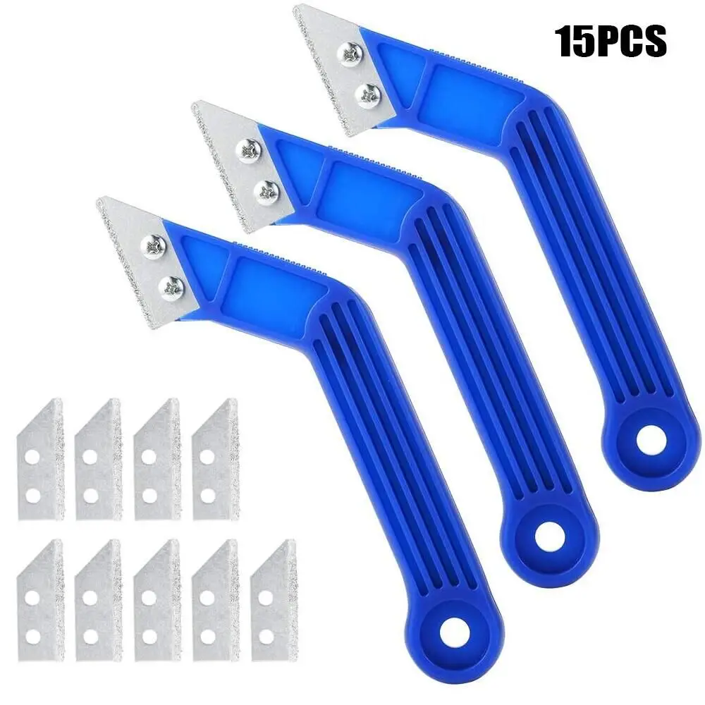 

Seam Cleaner 15pcs Set Grout Remover Tool Kit Blue Bevel Angle Scraper Combined Floor Wall Tile Cutter Joint Grouting Saw