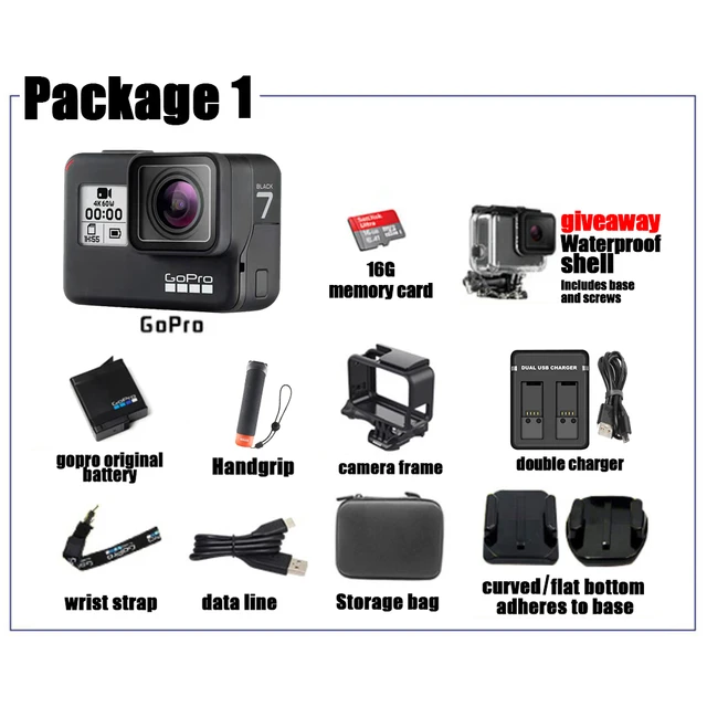 Gopro Hero7 Black Video Cameras | Go Pro Hero 7 Black Waterproof - Original Hero  7 - Aliexpress