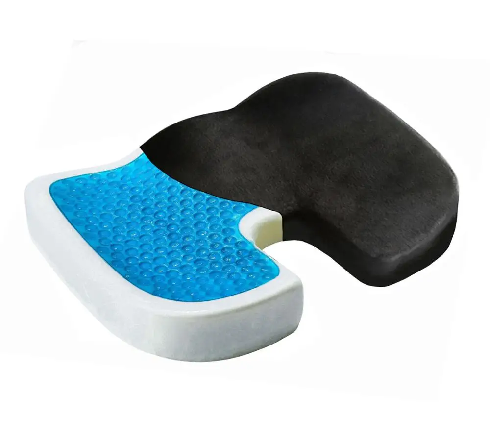 gel cushion for office chair Memory foam pillow for car booster seat cushion U-shaped cooling pad for sciatica relief