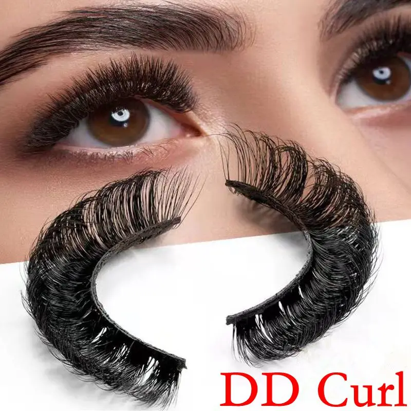 

10/100 Pairs DD Curl 3D Faux Mink Eyeashes Handmade Reusable Fluffy Super Curl Russia Volume False Eyelashes Makeup Eyelashes