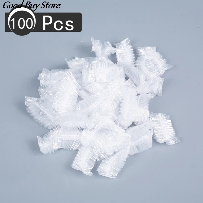 100PCS Hairdressing Earmuffs Salon Waterproof Clear Ear Cover Ear Protection Transparent Bath Shower Earmuff Cap Cleaning Tools