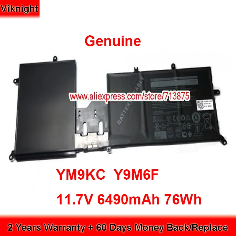 Genuine Ym9kc Y9m6f Bateria para Dell Alienware M15 Alw15m-d4725b Alw15m-d4728w M15 r2 P87f M17 r2 76wh P41e 11.7v 6490mah