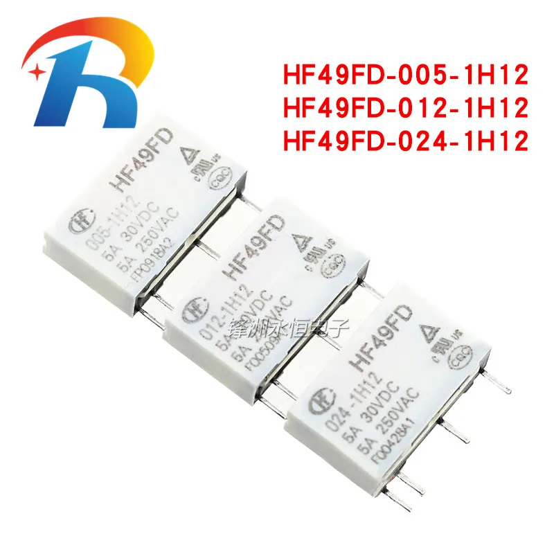 

Free shipping 10pcs/lot Relay HF49FD-005-1H12 HF49FD-012-1H12 HF49FD-024-1H12 4PIN 5A 5VDC 12VDC 24VDC