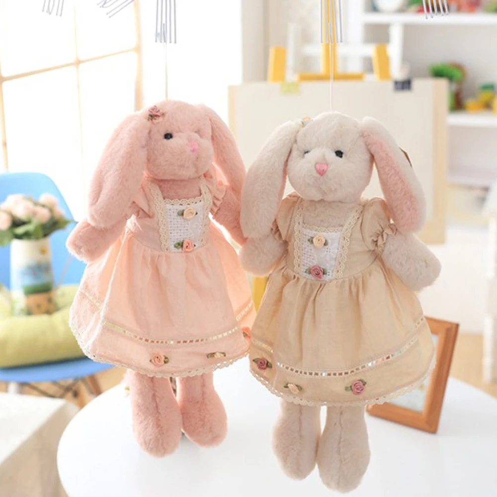 Flower Skirt Long-eared Rabbit Doll Girl Stuffed Plush Toy Birthday Gift