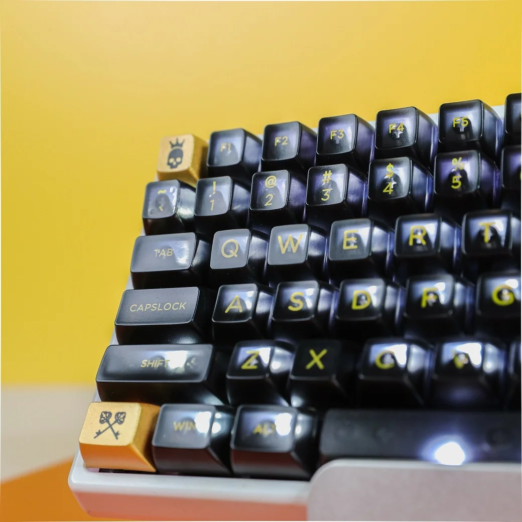 

1 Set Gangster Godfather Theme Keycap Black Gold ABS SA Profile Keycaps For MX Switch Mechanical Keyboard Backlit Key Caps