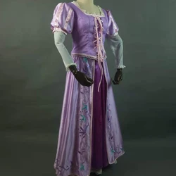 Custom Made Embroidery Cosplay Costume For Adult Rapunzel Princess Costume Dress For Women Halloween Party