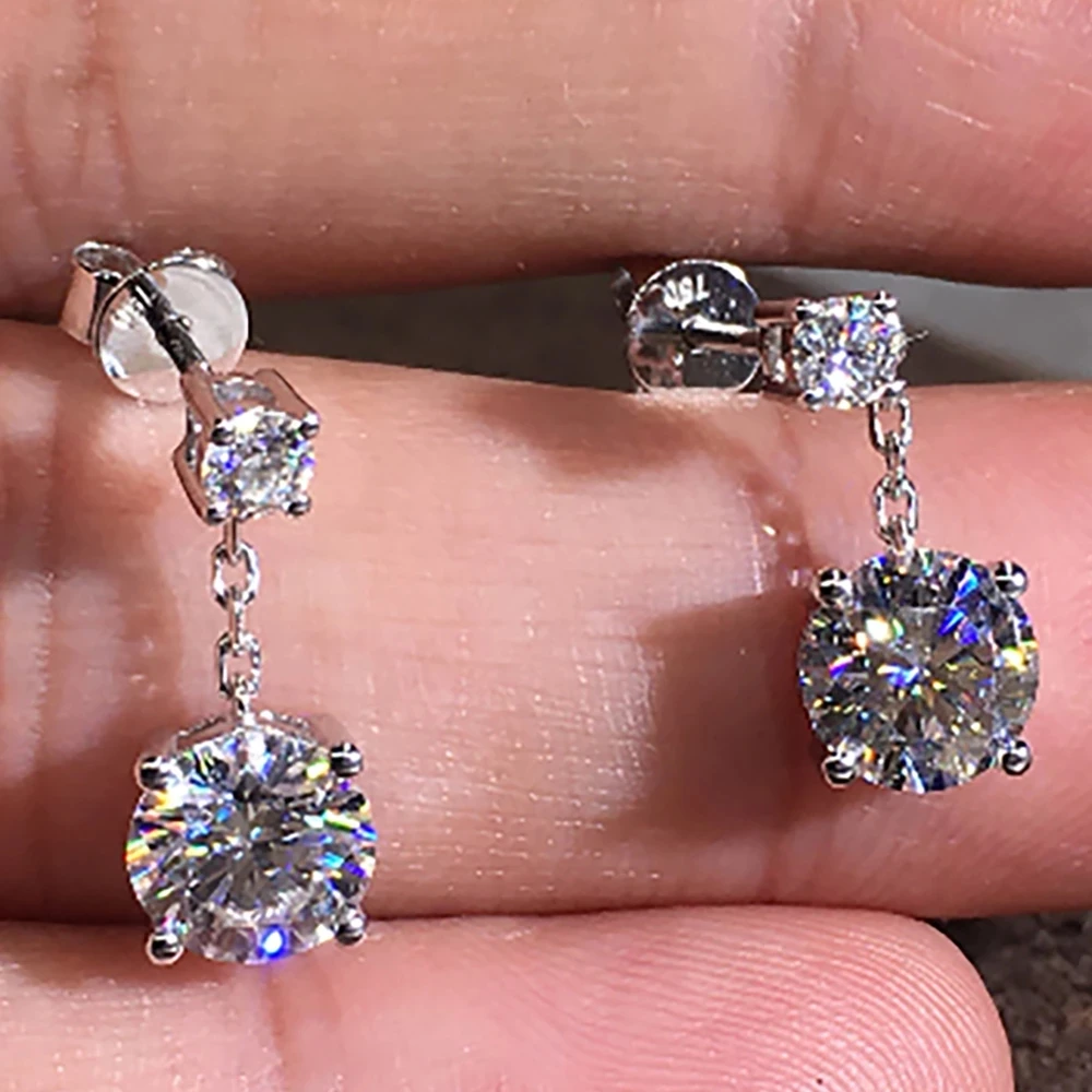 100% 18K Gold A750 gold A pair of Earrings 1Ct 2Ct 4Ct 6Ct We only sell Best color DVVS Moissanite Earrings