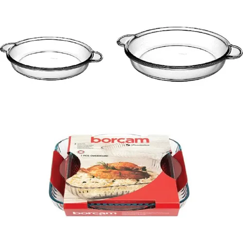 

Pasabahce Ünyepark 4 Li Promotion Set 2 Round 2 Square Striped Oven Safe Durable Pyrex Tray