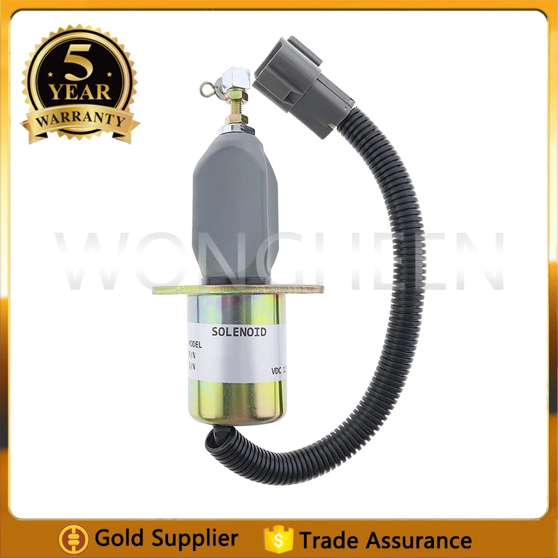 12V Fuel Stop Solenoid SA-4673-S Fit For Yan-mar 4NTE94 Engine Fit For Hyundai Small Excavator R60-5