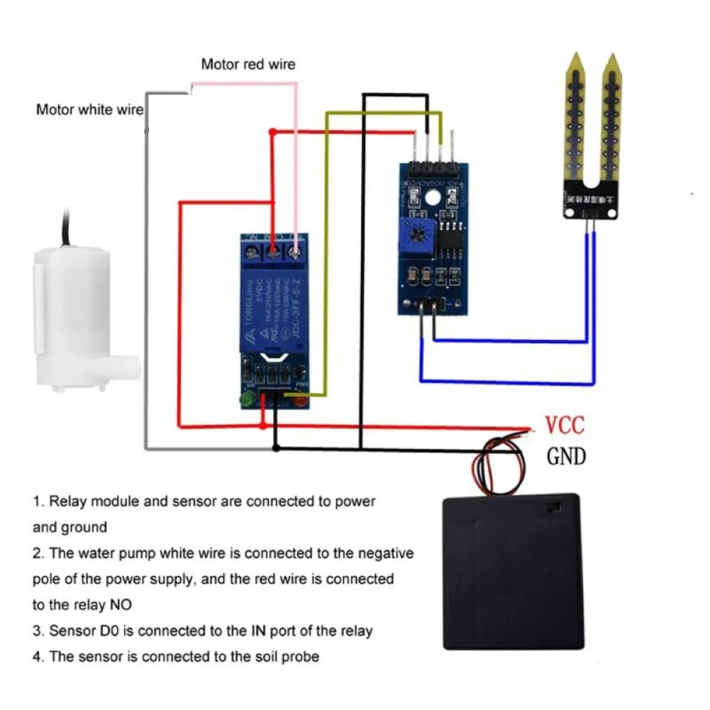 DIY Automatic Watering Irrigation System Soil Moisture Sensor Pump Module Kit