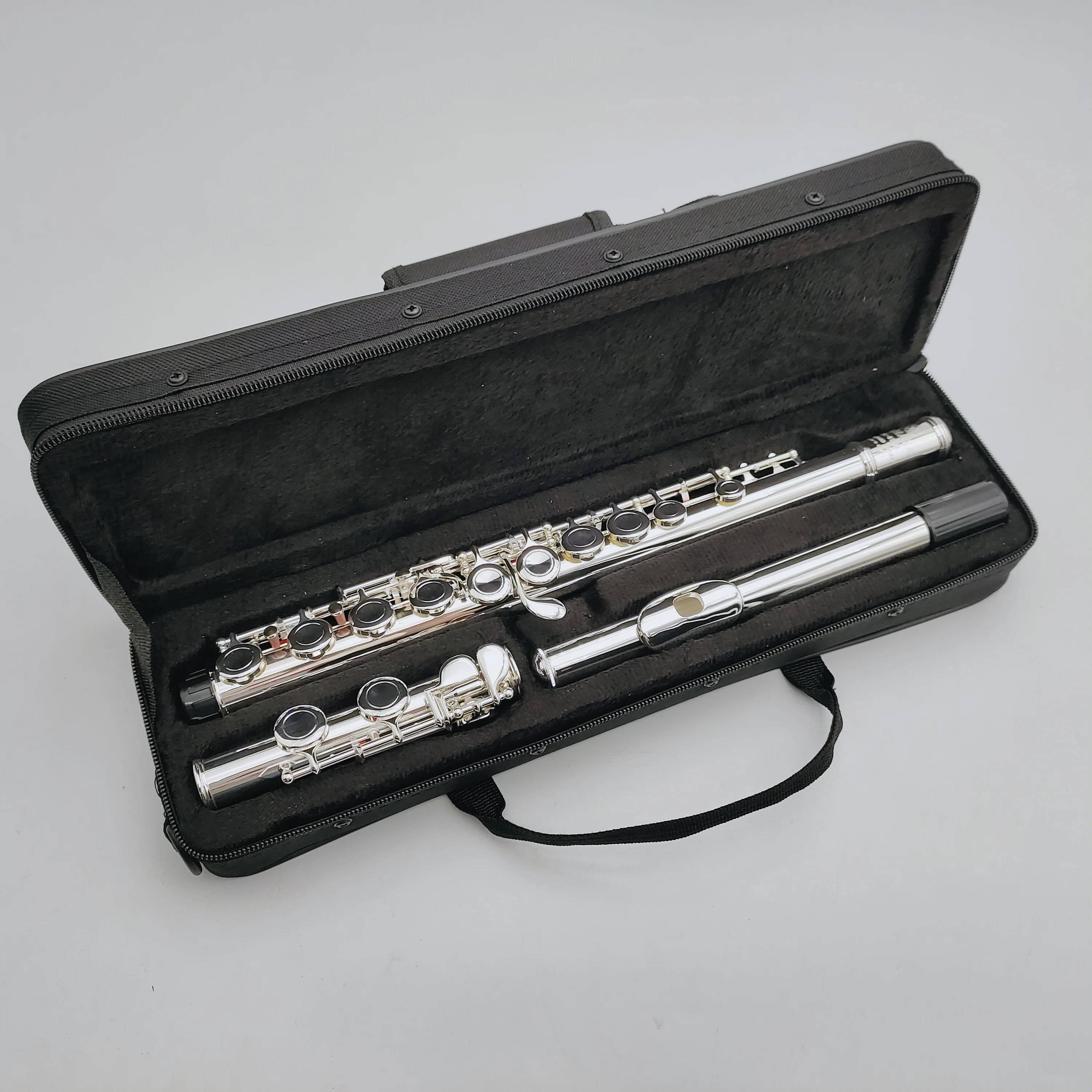 

Hot Flute Instruments 211 SL C Tune 16 Hole Obturator E Key Nickel Plated Flute Silver Plated C Flute Classic Music With Case