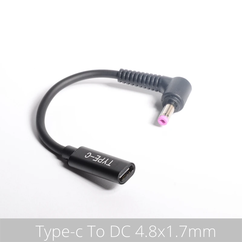 USB 3.1 Tipo C PD Power Adapter Converter, DC Plug Cabo de Conector, 4.0x1.7mm Masculino para Asus e Toshiba Laptop