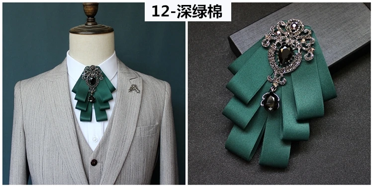 Luxus Mode Bowties Bögen Krawatte Brosche Stoff Kristall Pins Und Broschen Corsage Schmetterling Bluse Zubehör Pin Revers für Frauen – Detail 13