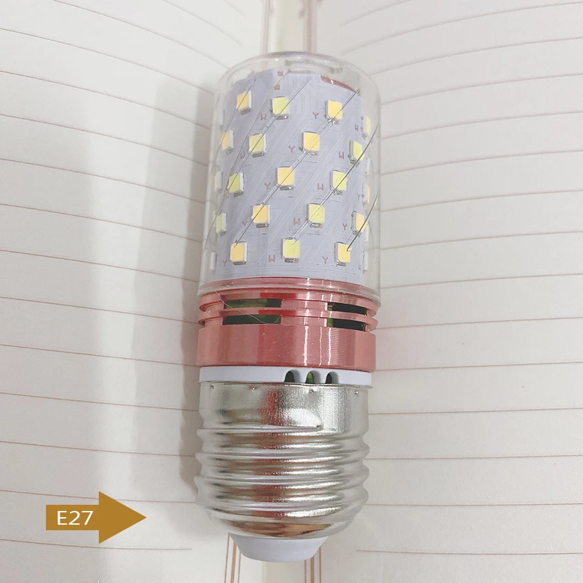 ضوء الذرة LED لمبة 12 واط ثلاثة لون عكس الضوء ، E14 ، E27 قاعدة LED لمبة المصباح الكهربي الموفرة للطاقة مع عاكس الضوء PC ، زاوية 360 درجة