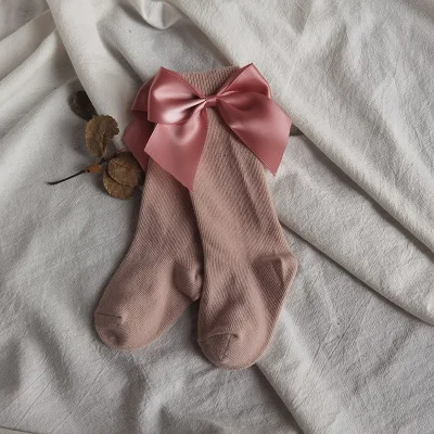 Baby Girls Boys Solid Knot Bow Socks Cotton Soft Knee High Leg Warmer Infant Toddler Children Cute Autumn Winter Socks 0-5Y