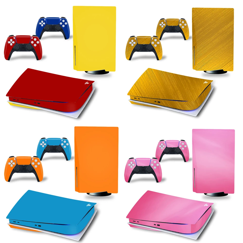 Pure Color for PS5 Disk Edition Skin Sticker Decal Cover for Sony PlayStation 5 Console and 2 Controllers PS5 disk Skin Sticker