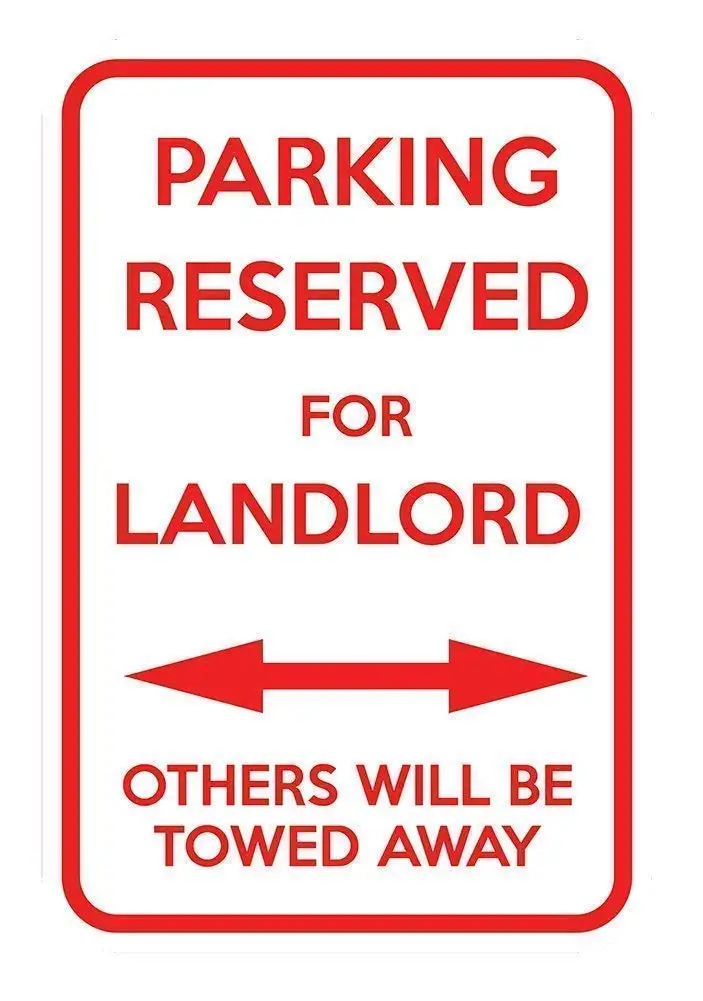 Jesiceny Great  Parking Reserved for Landlord Others Towed Aluminum Metal Sign Wall Decoration 12x8 INCH