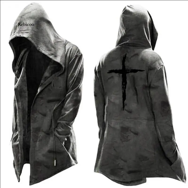 2023 Autumn Hoodies Tops Halloween Cosplay Cloak Men Hooded Pullover Jacket Cosplay Coat Drawstring Hoodies Blouse Tracksuits