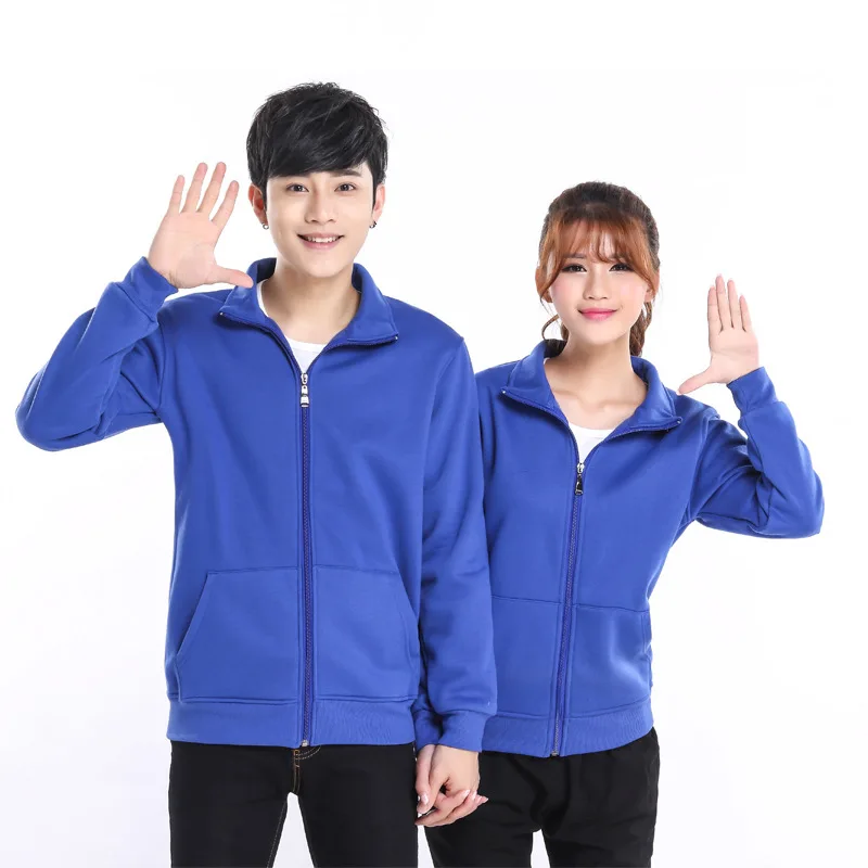 

Sports Outdoor Blank Hoodie Zip Stand-Collar Thick Plus Velvet Casual Clothing Jacket Plans to Sample Advertising